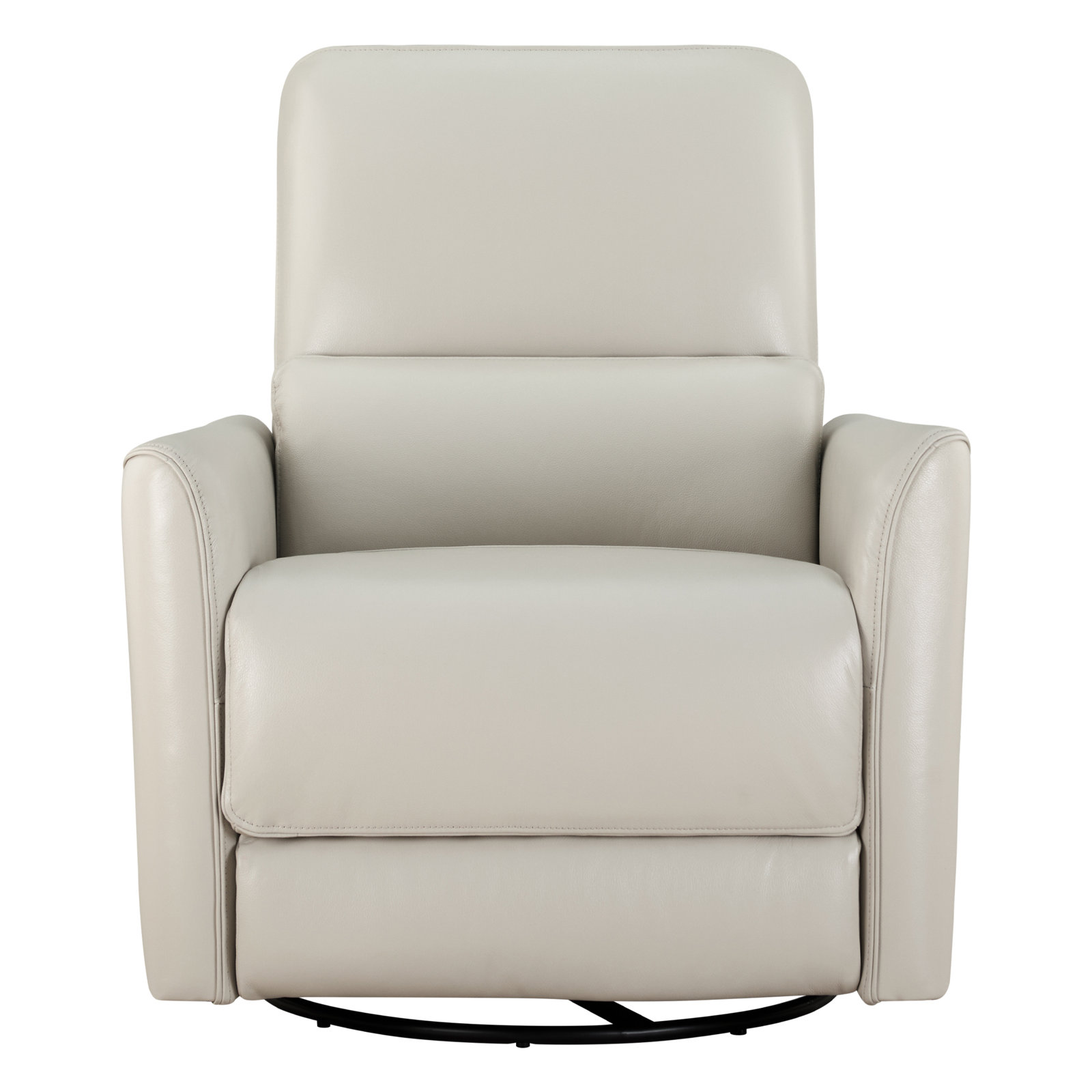 Santo 33" Genuine Leather Swivel Power Recliner, Denali Ivory