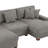 Milbrey 3 - Piece Upholstered Light Gray Corduroy Modular Sectional Sofa with Pillow Back and Solid Wood Legs-753509435