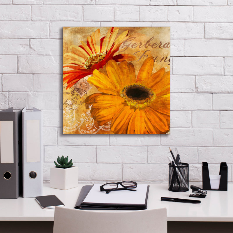 «Golden Gerbera 2» par Art Licensing Studio, art mural sur toile
