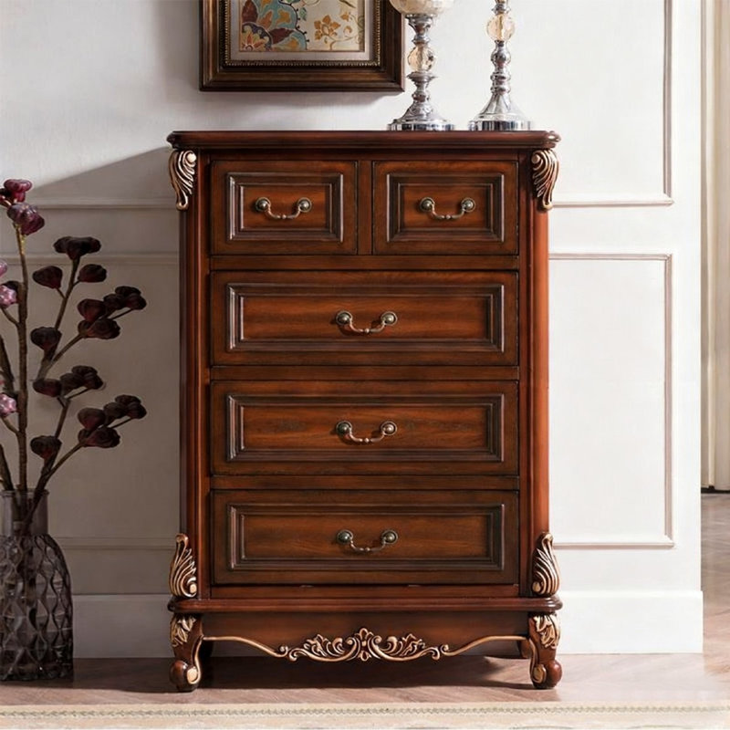 Buffet décoratif brun en bois massif