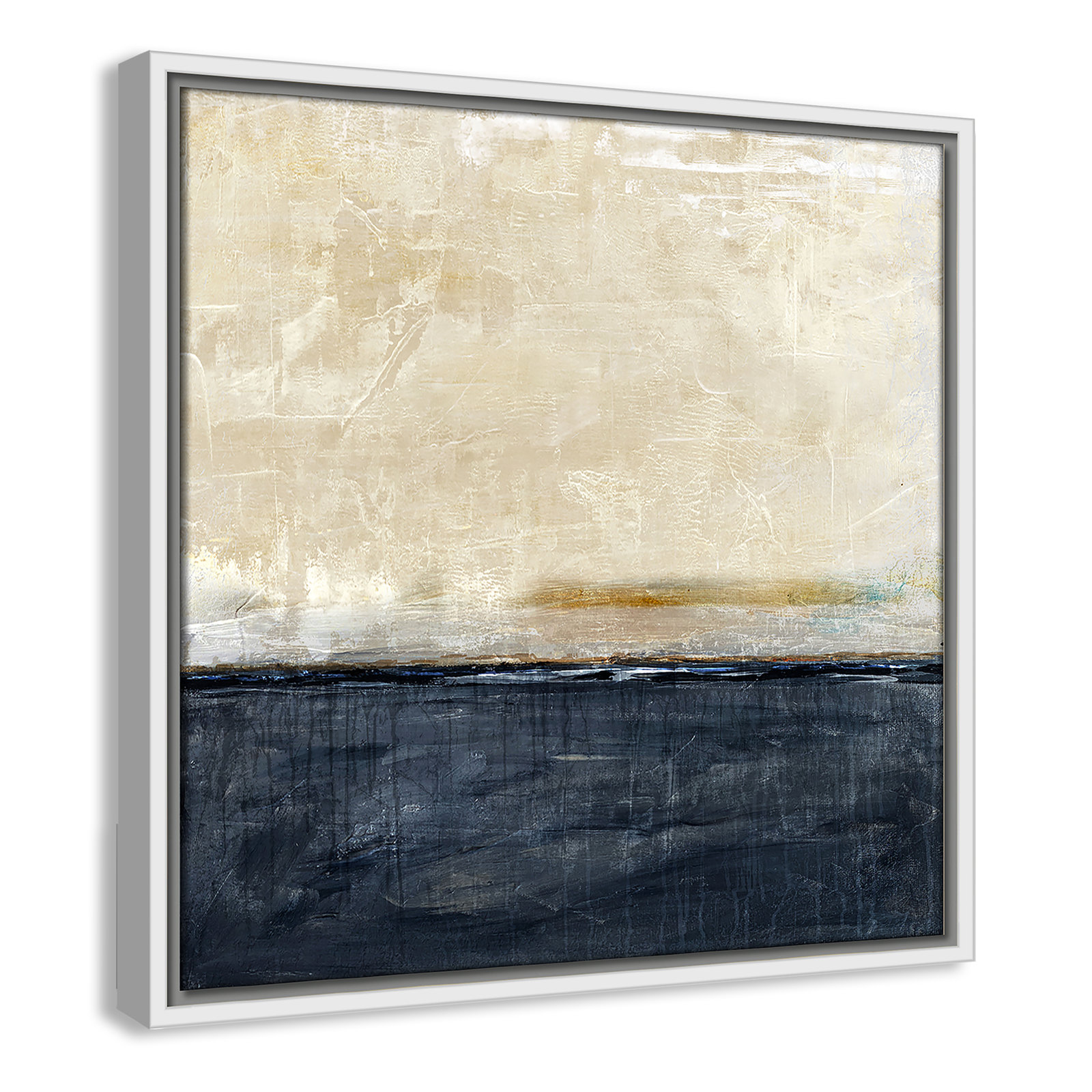 Better Days Navy Print by Denise Brown, 17.5" H x 17.5" W, White