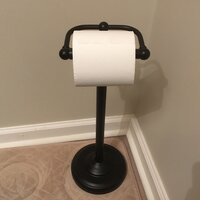 Gatco 1436MX, Freestanding Toilet Paper Holder, 22” H, Matte Black/Floor  Standing Weighted Base Toilet Paper Holder Stand - Tissue Holders 