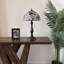 Bernhardus Tiffany Table Lamp Hummingbird Flowers Pink Blue Stained Glass Included LED Bulbs H22"
