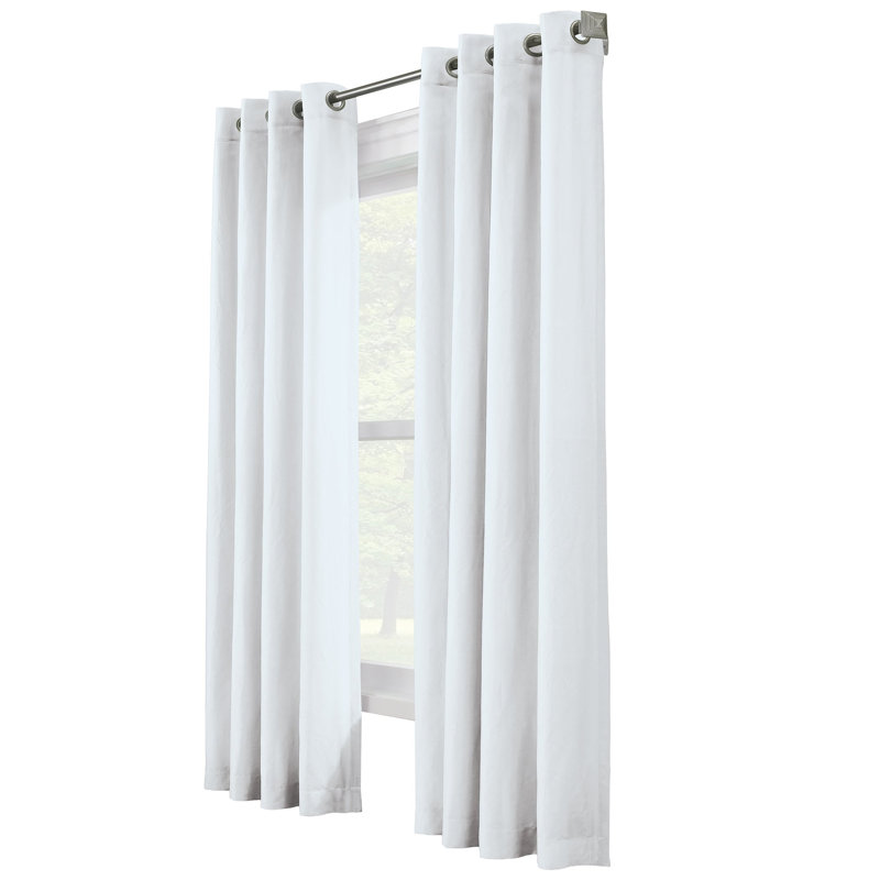 Panneau de rideau à œillets harmonieux Harmony, Blanc, L 52 po x L 63 po
