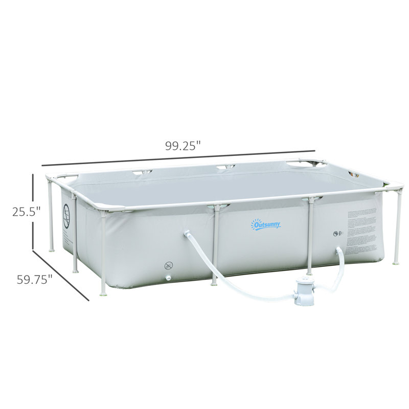 2 pi x 8 pi x 8 pi Ensemble de cadres en plastique pour piscine, Gris