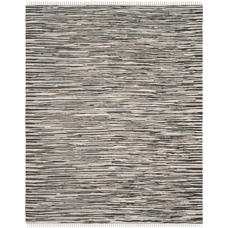 Tapis rayé en coton tissé à la main Fales Rag, Rectangulaire 3 pi x 5 pi