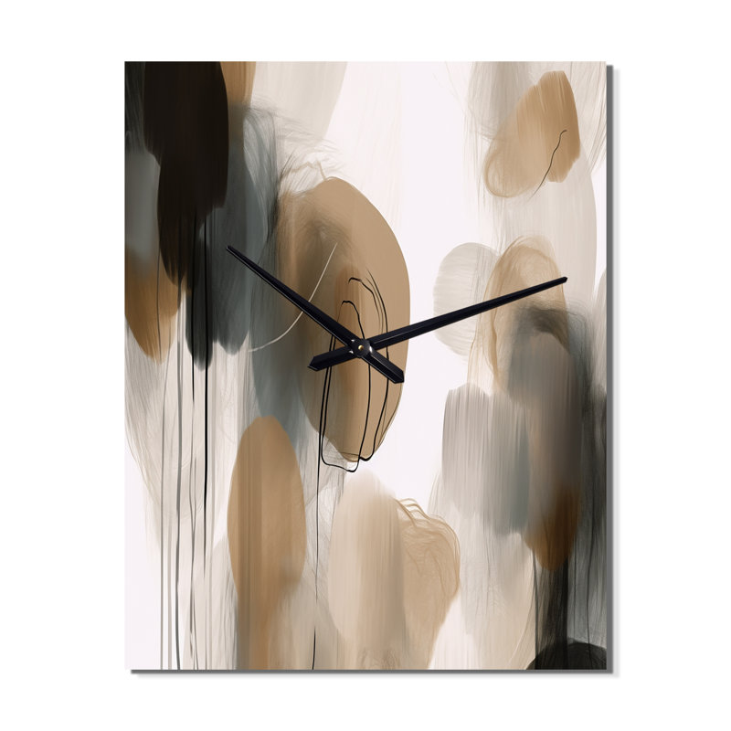 Jalexi - Horloge murale abstraite surdimensionnée, H 40 po x l 30 po x P 1 po