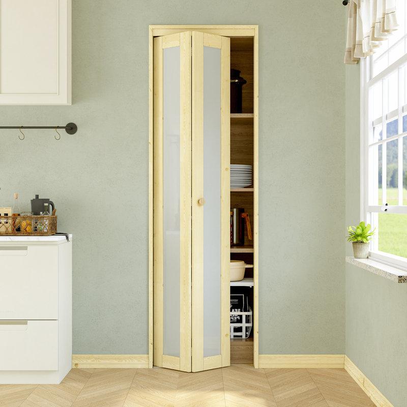 Porte pliante en verre non fini 1 lit LuminaMatte ™ avec quincaillerie LuminaMatte ™, 24 po x 80 po