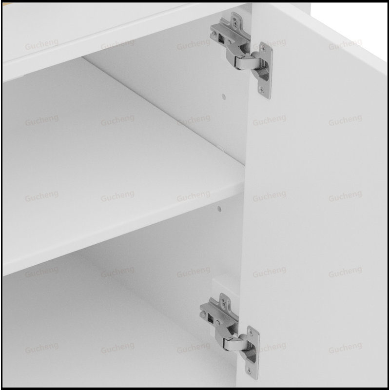 Meuble-lavabo autoportant de 30 po avec lavabo en céramique et tablette réglable, Blanc