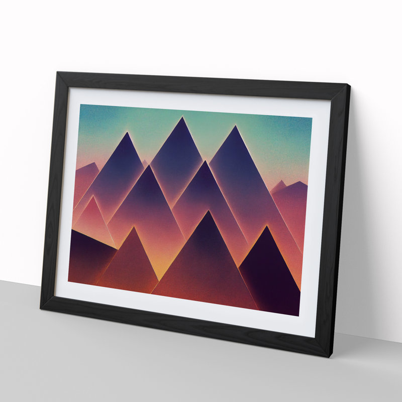 Futuristic Pyramids Vol.2 Abstract - Single Picture Frame Print, Black Framed, 34cm H x 46cm W x 2cm D