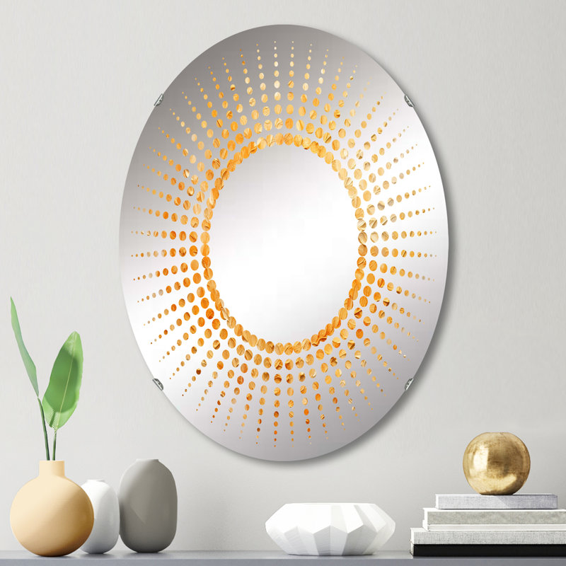  Miroir Starburst , H 30 po x l 20 po, Spirale de récif corail brun doré