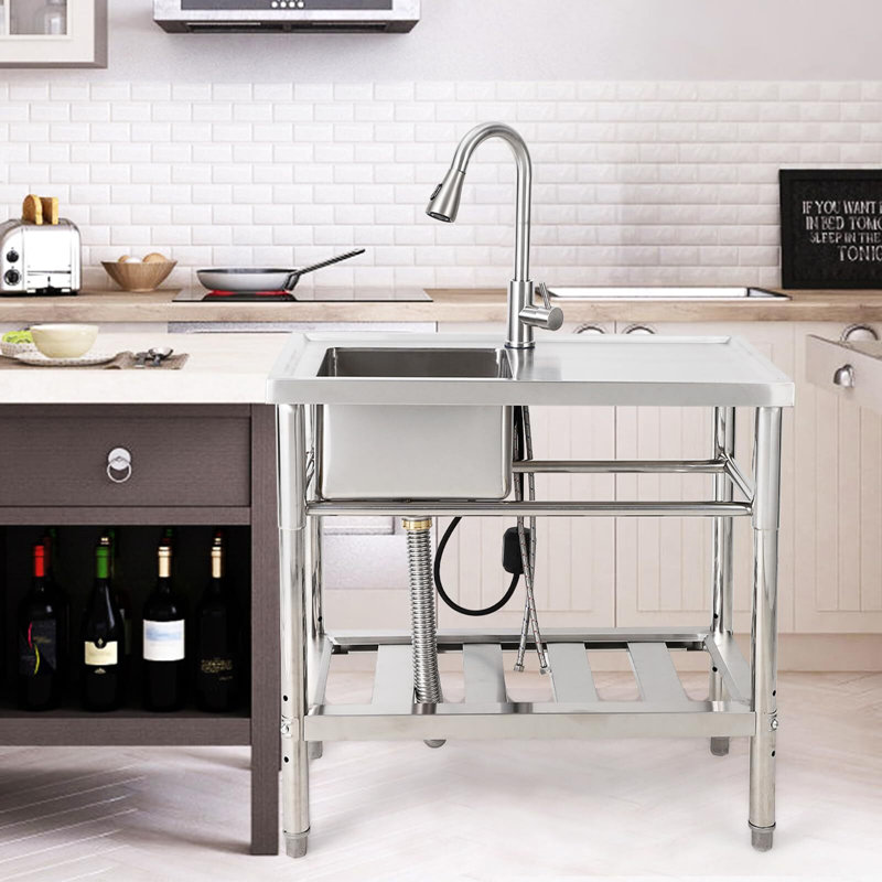 Lavabo autoportant commercial avec robinet