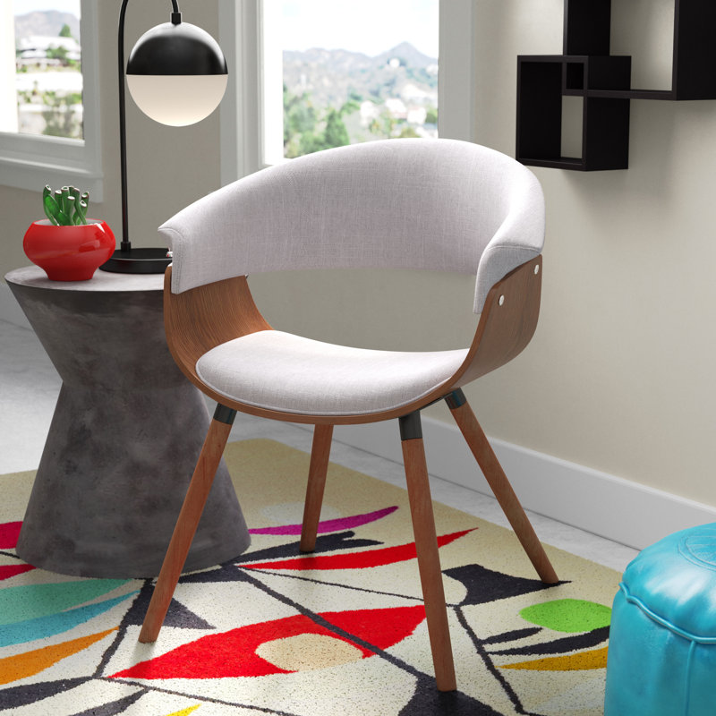 Dayshanay Upholstered Side Chair, Polyester Blend Charcoal, Walnut