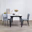 Ensemble de 2 chaises de salle à manger à haut dossier avec design ergonomique: structure en fer forgé, siège en cuir et coussins en éponge à rebond élevé-1855066574
