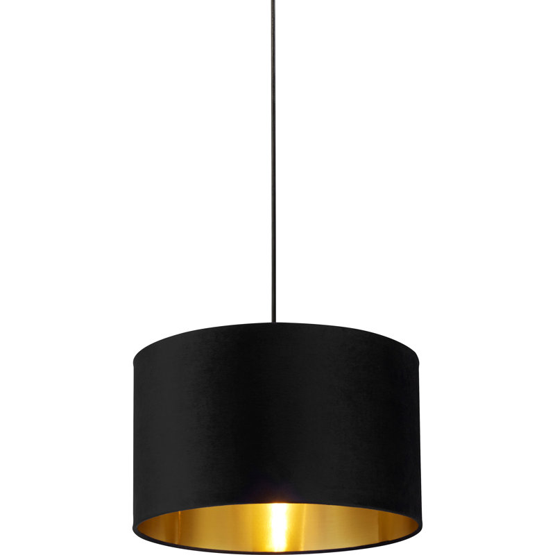 Velvet Drum Accent, 24cm H x 40cm W x 40cm D, Black