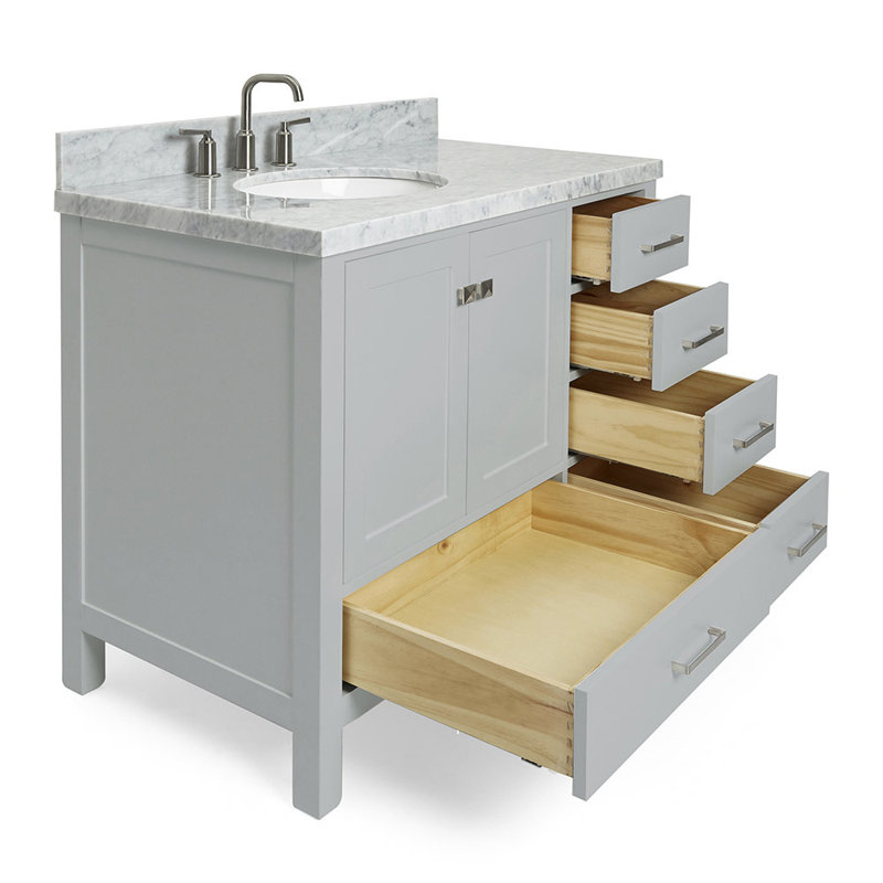 Ensemble de meuble-lavabo simple 43 po Cambridge, gris