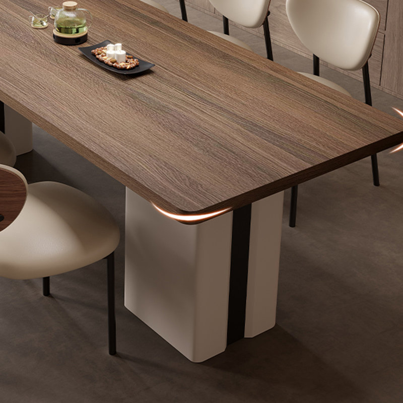 Élégants ensembles de tables de salle à manger Woodgrain Rock., H 29,53 po x L 78,74 po x l 31,5 po