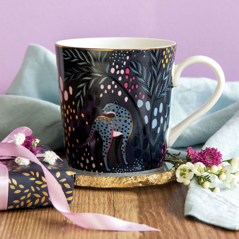 Sara Miller London, Midnight Leopard Mug