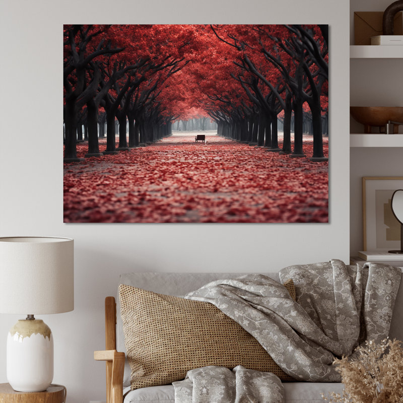 Red And Grey Tree Solitude III Framed On Canvas Print, H 34 po x l 44 po x P 1,5 po, Toile tendue