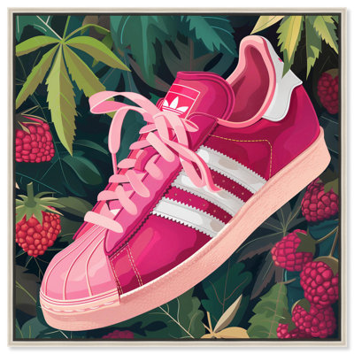 Raspberry Sneaker Canvas Sneaker Art Print by Art Remedy