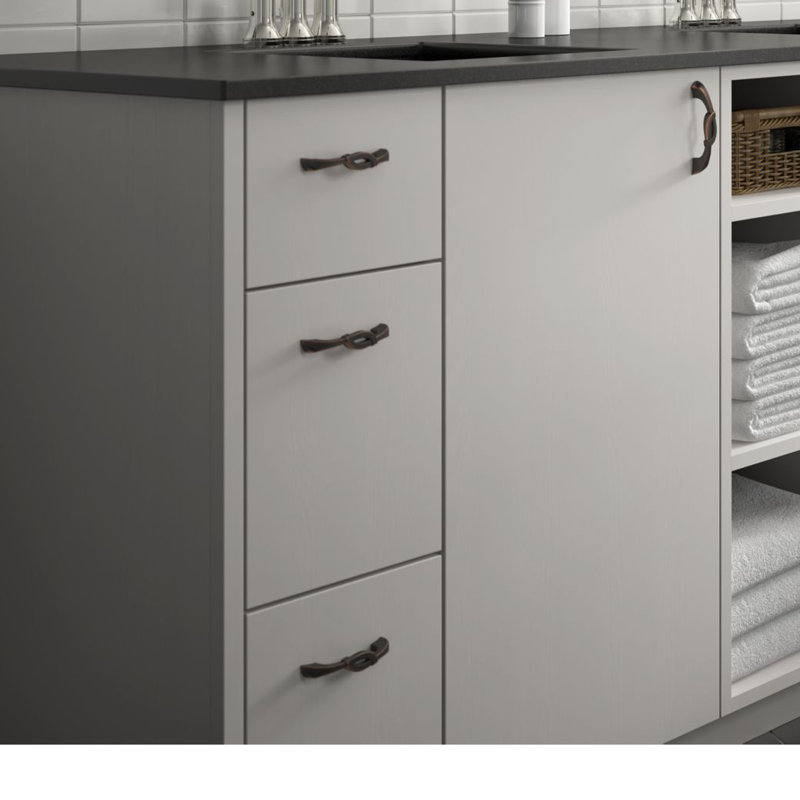 Poignée barre 3 po Southampton, 3.75", Bronze avec des accents cuivre