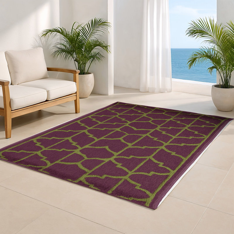 Tapis brun intérieur et extérieur Trellis, Rectangulaire 8 pi x 10 pi