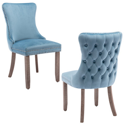 Seita Tufted Velvet Upholstered Wingback Parsons Chair