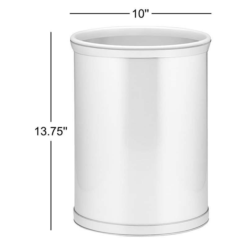 Corbeille pour déchets 3,25 gallons Dajavette, Chrome poli / Bordure laiton