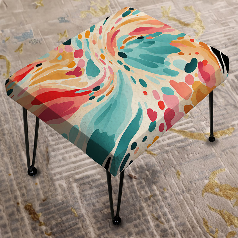 Multicolore Feather Fury III - Repose-pieds rectangulaire abstrait