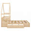 Grand lit plateforme en bois avec garde-corps et 2 tiroirs-1147438301