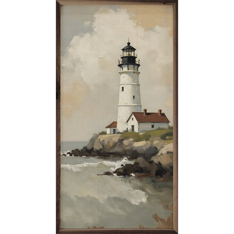 Phare sur la côte, H 36 po x l 18 po
