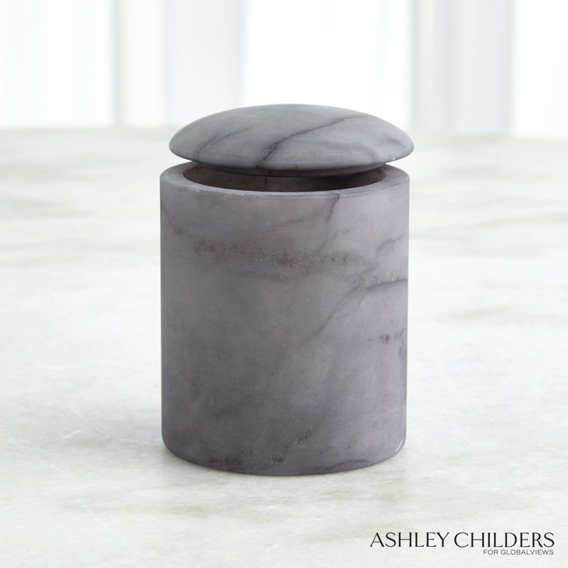 Gala Alabaster Canister-Tall, Gray