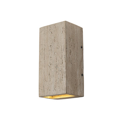 11" Natural Travertine Integrated LED Up & Down Wall Sconce