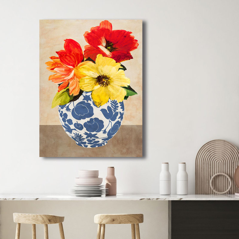 Italian Vase With Flowers II by Anna Borgese - Wrapped Canvas Painting, 100cm H x 70cm W x 4cm D