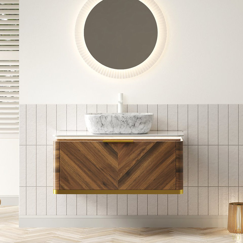 Meuble-lavabo et évier de salle de bain DIPA, Noyer foncé, 36"