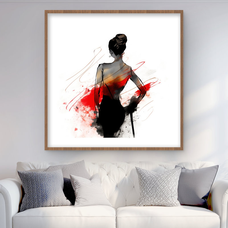 Elegance - Red Figurative Framed Matted Print for Home Decor