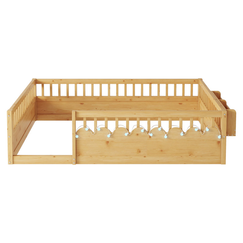 Structure de lit Montessori, Double , Naturel