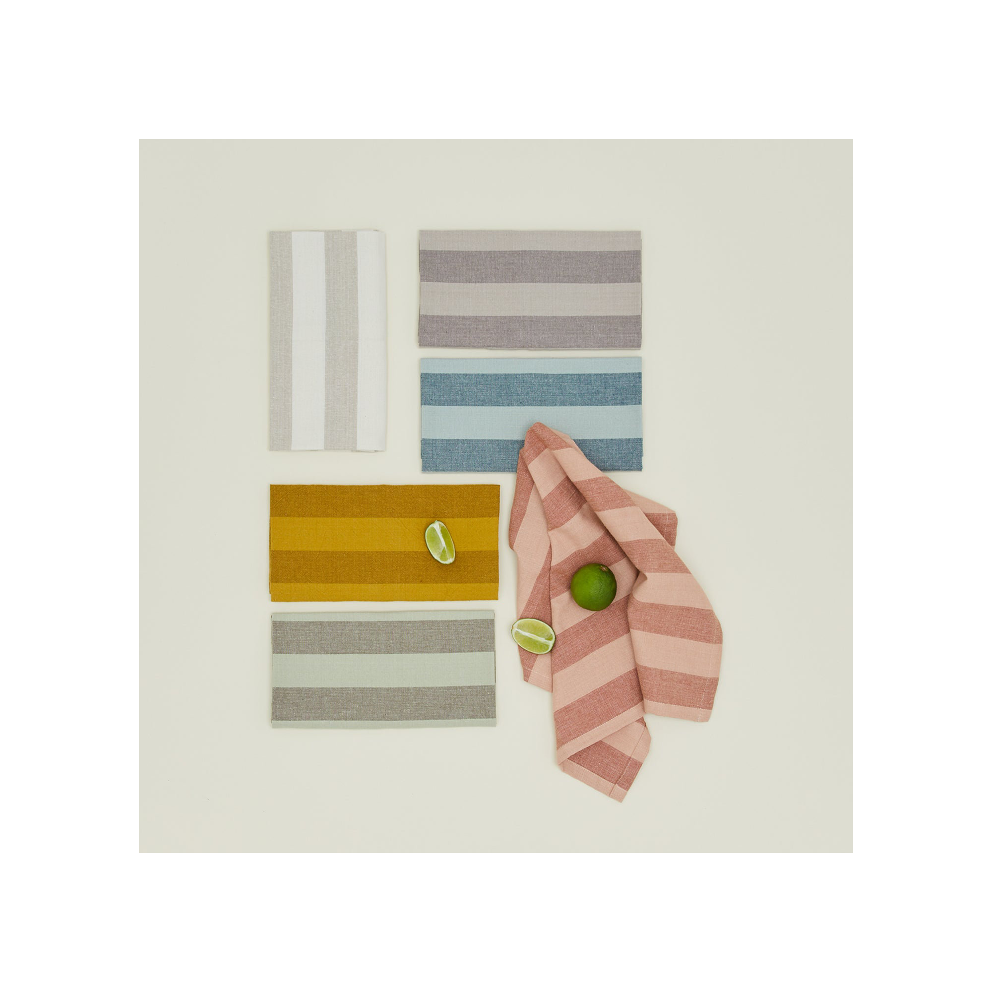 Essential Striped Dinner Napkin , Sky/Peacock