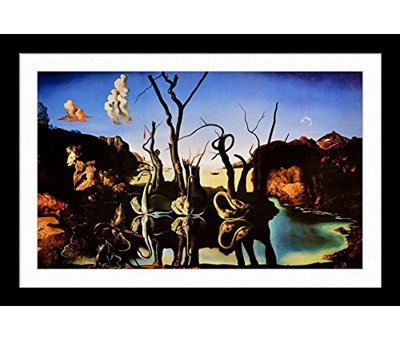 Swans Reflecting Elephants by Salvador Dali - Single Picture Frame Graphic Art