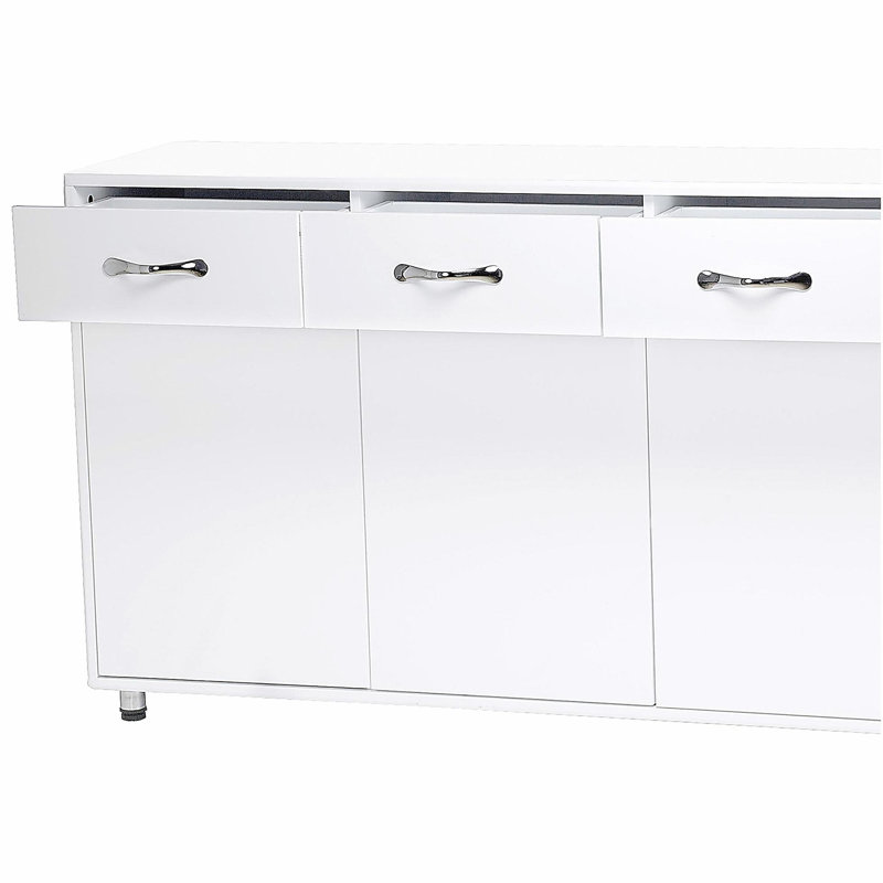 Three-door side table - white