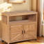 Armoire de rangement pour patio avec buffet à lattes, polyvalente et intérieure, fabriquée en sapin massif, avec abat-jour brun, couleur-87206590