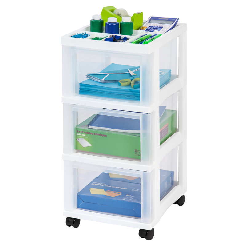 IRIS 3 Drawer Storage Drawer, White