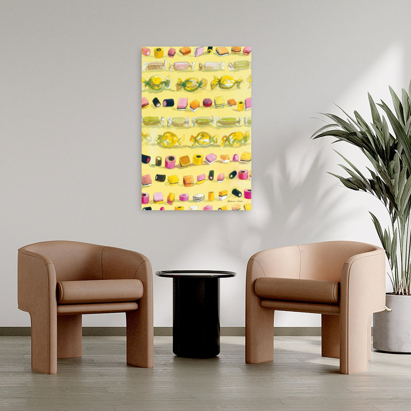 Art mural bonbon contemporain, H 36 po x l 24 po