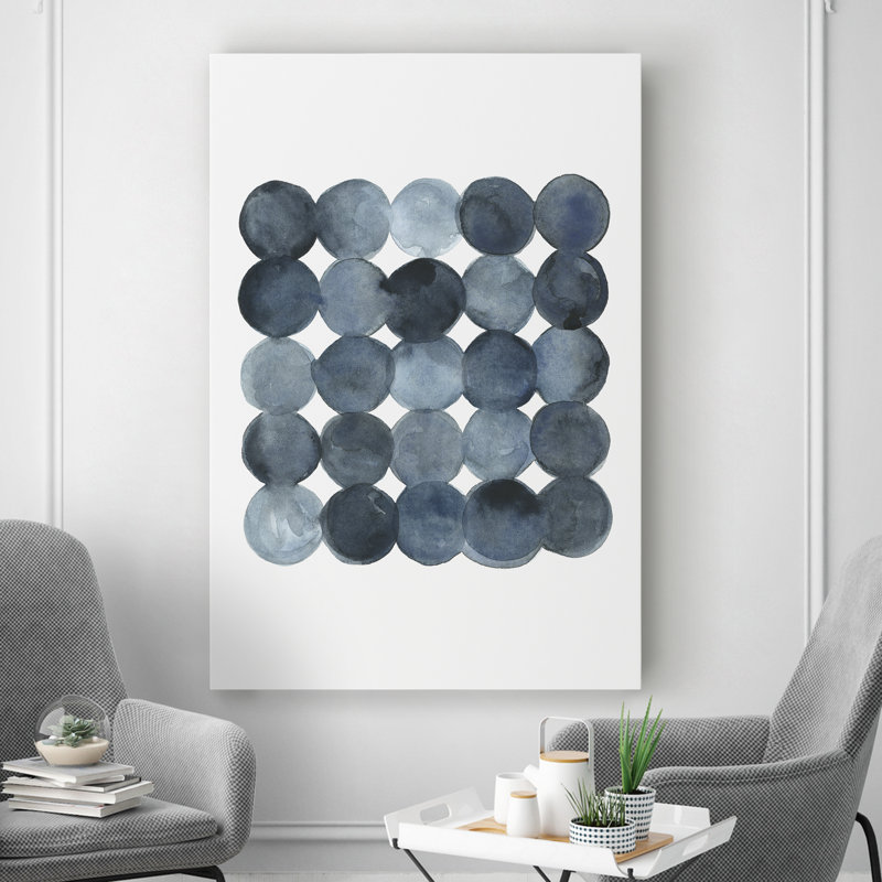 «Blue Grey Density I», peinture sur toile, H 40 po x l 30 po x P 1,5 po, Toile tendue, Sans cadre