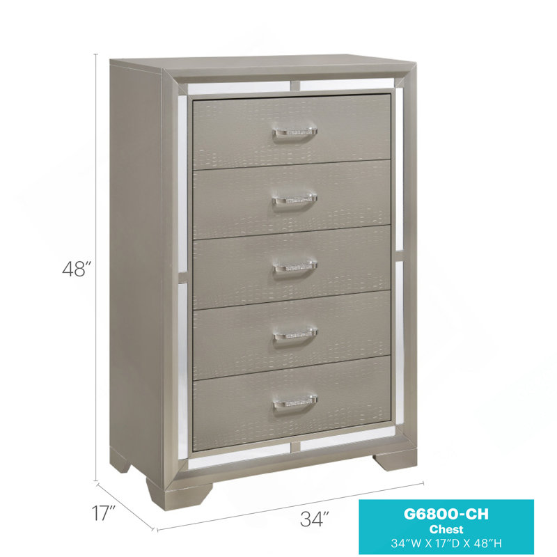 Commode Alana, champagne argenté