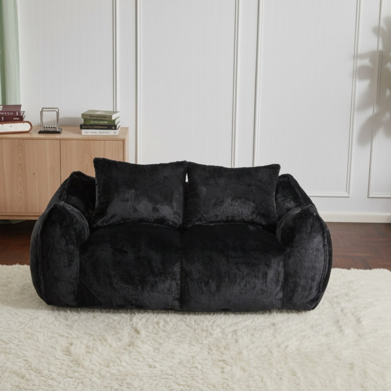 Fauteuil de lecture Loveseat Leisure, Black Fabric