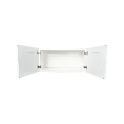 Armoire murale standard prête à assembler en contreplaqué blanc L&C Cabinetry VAB