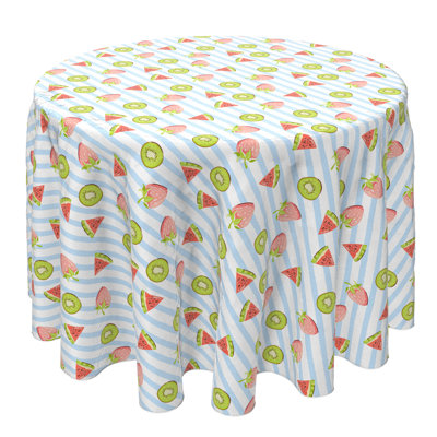 Fabric Textile Products, Inc. Round Tablecloth, 100% Cotton, 60 Round", Summertime Fruits