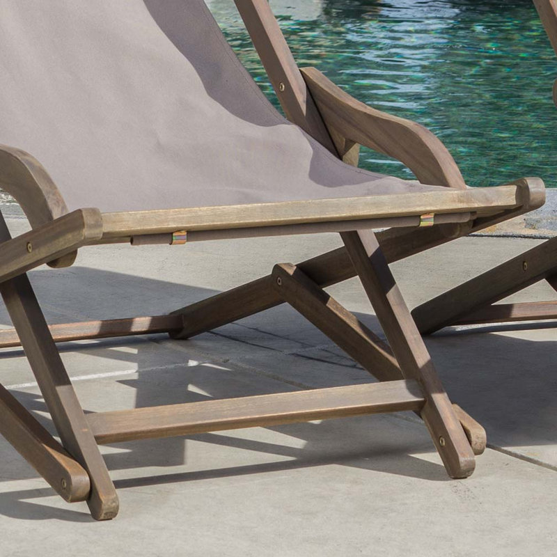 Chaise d'extérieur en bois d'acacia, Gris