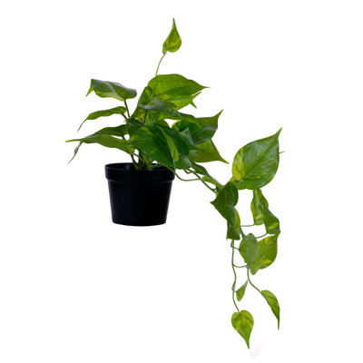 Faux Pothos Plant in Plastic Artificial
